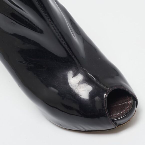 Louis Vuitton Oh Really! Size 36 Burgundy Patent Leather Ankle Length Boots - Picture 7 of 7